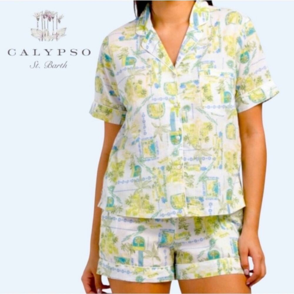 Calypso St Barth Carpe Diem Tropical Pajama Set Size Small